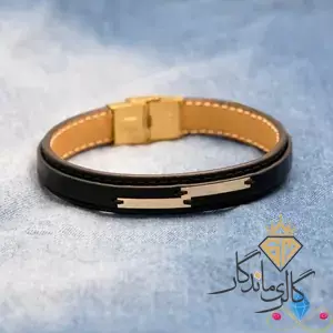 دستبند طلا چرمی طرح تامی