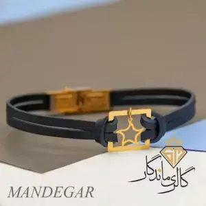 دستبند طلا چرمی ستاره