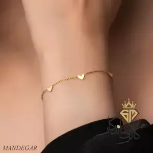 دستبند طلا قلبی لیبرا