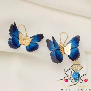 گوشواره طلا پروانه آبی