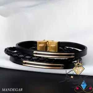 دستبند چرم طلا اسپرت