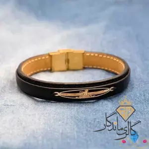 دستبند طلا چرمی طرح فروهر