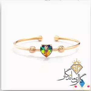 دستبند طلا سواروسکی قلب بنگل
