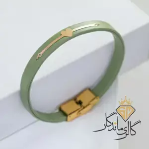 دستبند طلا ضربان قلب سبز 